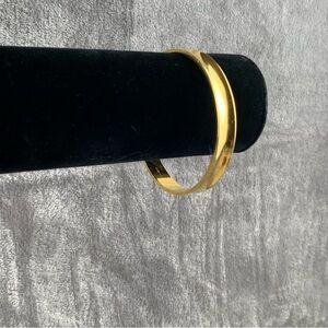 Monet Gold Tone Bangle Bracelet Marked Polished Metal Concave Stackable‎